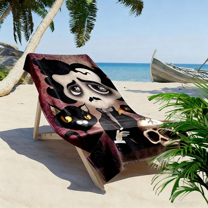 Edward Scissorhands Print Beach Towel, Large Soft Quick Dry Towel for Beach Camping Swimming