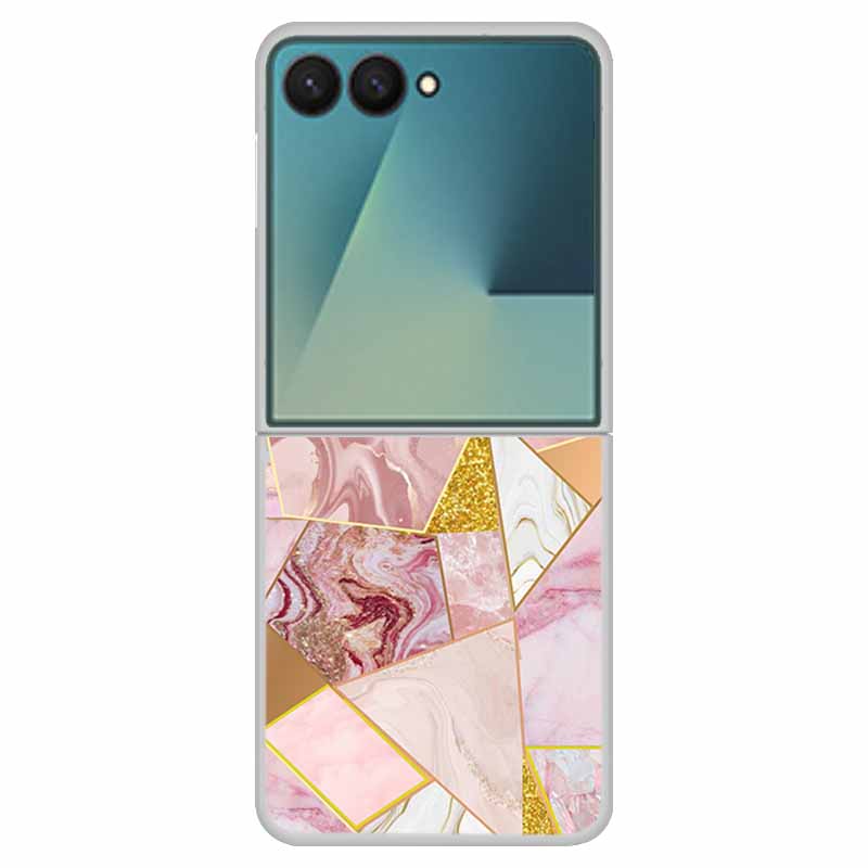 Funda For SAMSUNG Z Flip 7 Cases Marble Clear Hard PC Phone Back Cover for Galaxy Z Flip7 5G Back Cover ZFlip7 Transparent Shell