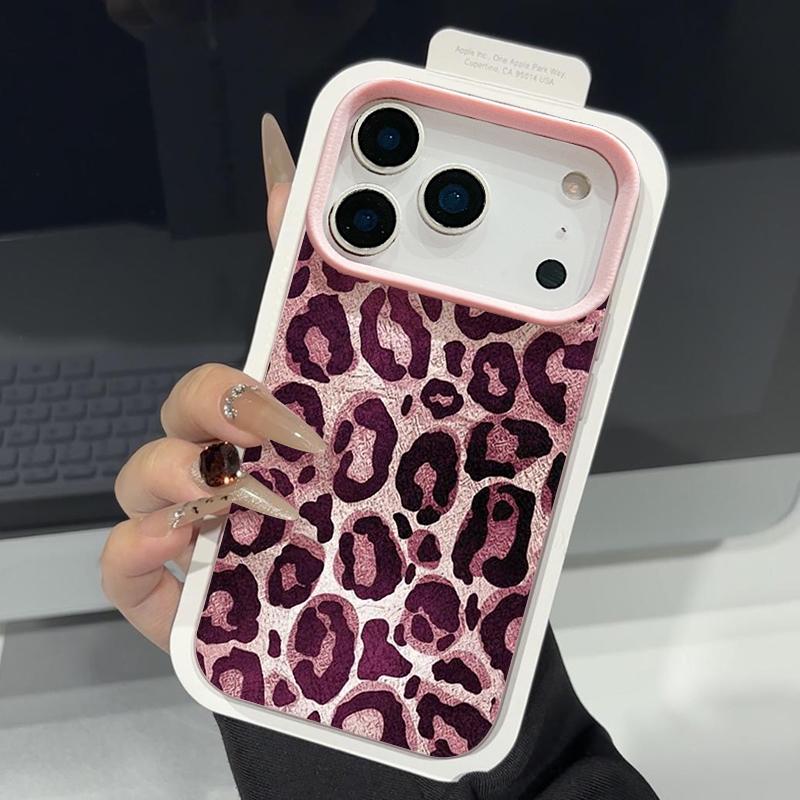 Leopard Patterned Phone Case For iPhone 17e 17 Pro Max 16 15 14 13 Pro Max 16e 11 Shockproof Soft TPU Leather Texture Back Cover
