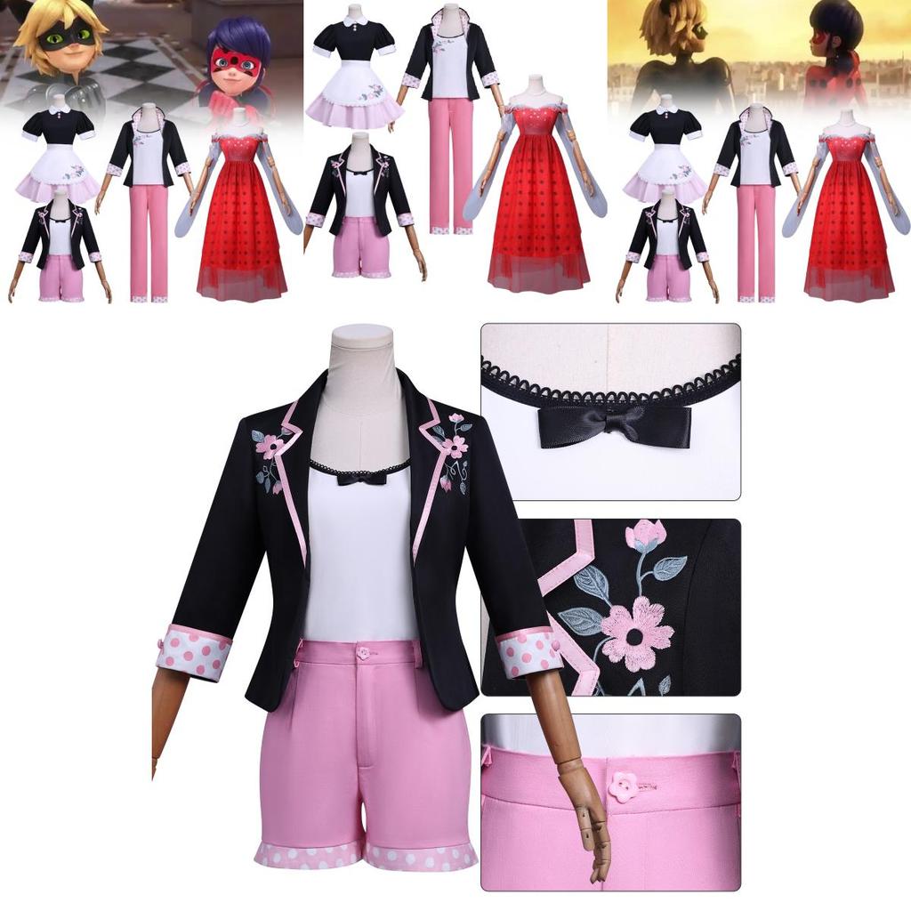 Miraculous Ladybug Cosplay Costume For Girls With Satin And Cotton Fabric For Anime Conventions