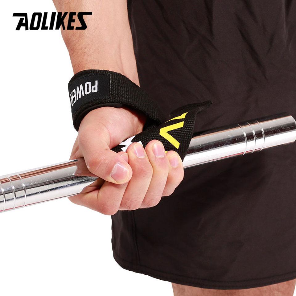 Aolikes 1 Pair Weight Lifting Wrist Straps Fitness Bodybuilding Training Gym Crossfit Lifting Straps With Non Slip Flex Gel Grip