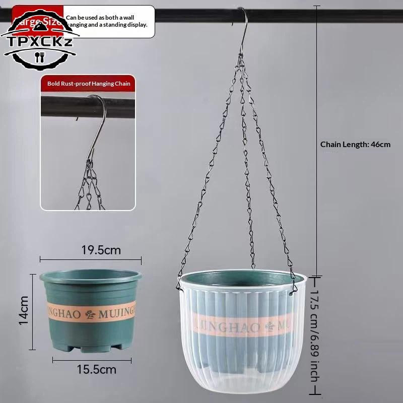 Vaso de Flores Transparente Suspenso Para Pessoas Preguiçosas Auto-irrigante Hidropônico Resina Grande Diâmetro Resistente a Quedas Shampoo