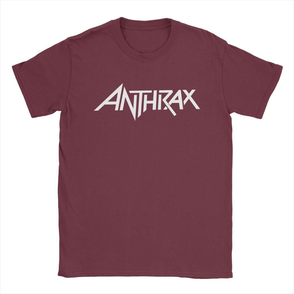 Herren Anthrax Logo T-Shirt Band Reine Baumwolle Kleidung Neuheit Kurzarm O-Ausschnitt T-Shirt Original T-Shirt