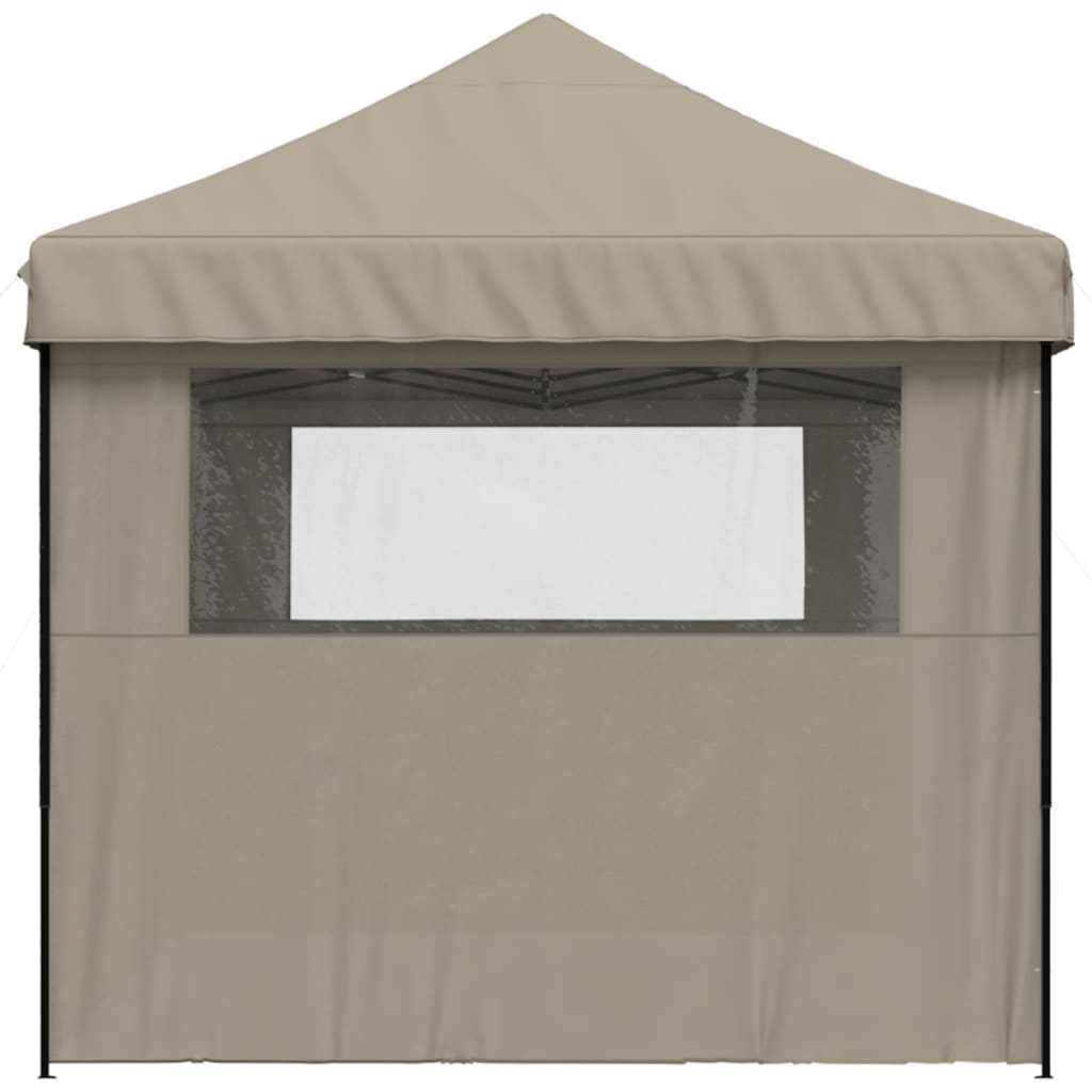 Vidaxl Pop-Up Party Tent with 3 Walls, Taupe