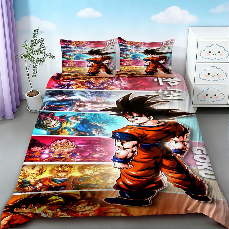 Duvet Cover Anime Pattern Dragon Ball Bedding Set Child Baby Duvet Cover Sets Bedclothes Twin Single King Kids Adult Gift
