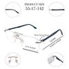 RSINC Unisex Rimless Metal Frame Fashion Tom Gold Black 55-17-142 IB-12 B0DK5LGZGS