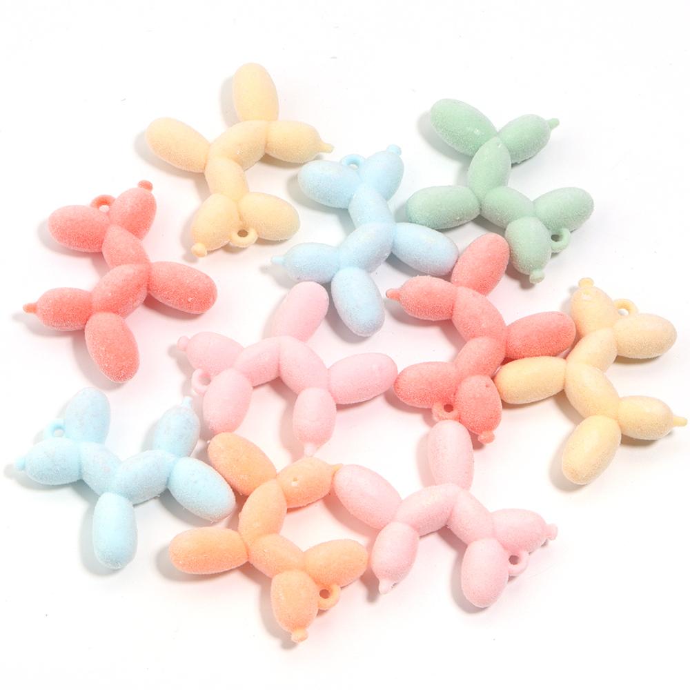 5pcs/lot Colorful Cute Acrylic Cartoon Balloon Dog Pendants For Jewelry Making DIY Bracelet Necklace Keychains Accessories