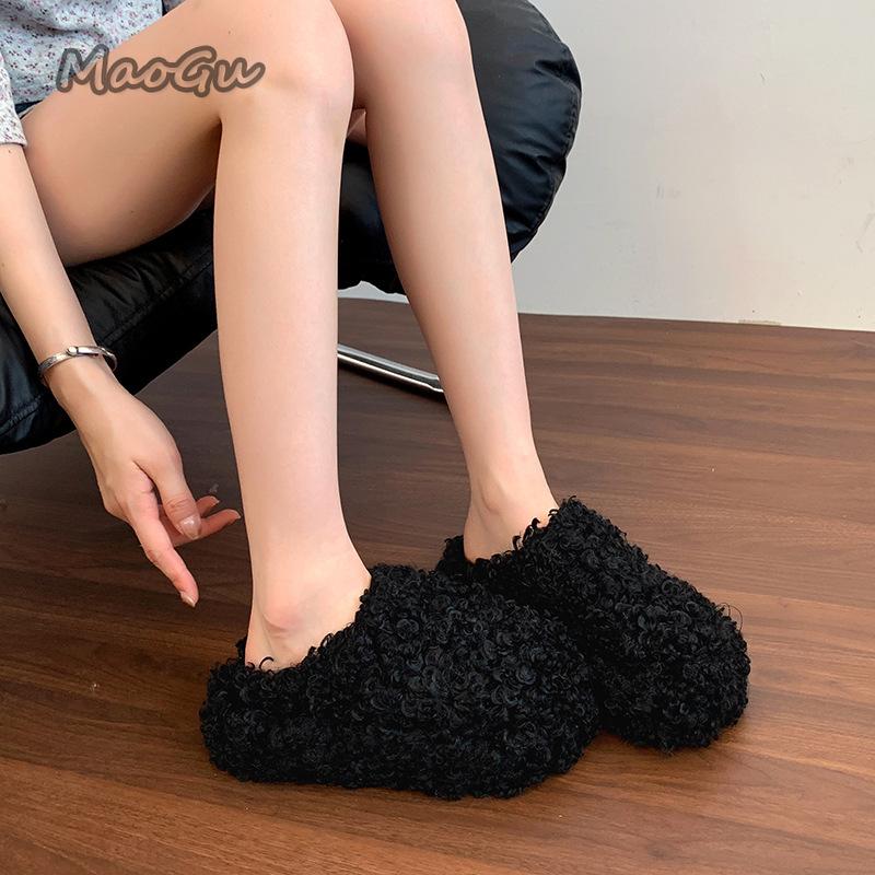 Fashion Autumn Winter 2025 Fashion Women's Shoes Comfortable Plush Velvet Warm Slippers Home Non-slip Lightweight Soft-soled Slippers