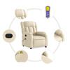 Vidaxl Reclining Massage Armchair, Cream, Fabric Upholstered