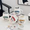Cute High Value Ceramic Cup Household Mirror Mug with Lid Gift Souvenir Student Water Cup Set