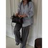 Woman Blouse Spring Autumn New Solid Color Pocket Design Turn-Down Collar Long Sleeve Versatile Loose Casual Shirt Top