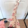 Medias Francesas Retro Semitransparentes Estampado de Rosas Malla Fina Cintura Alta Pantimedias de Malla Floral Primavera Verano
