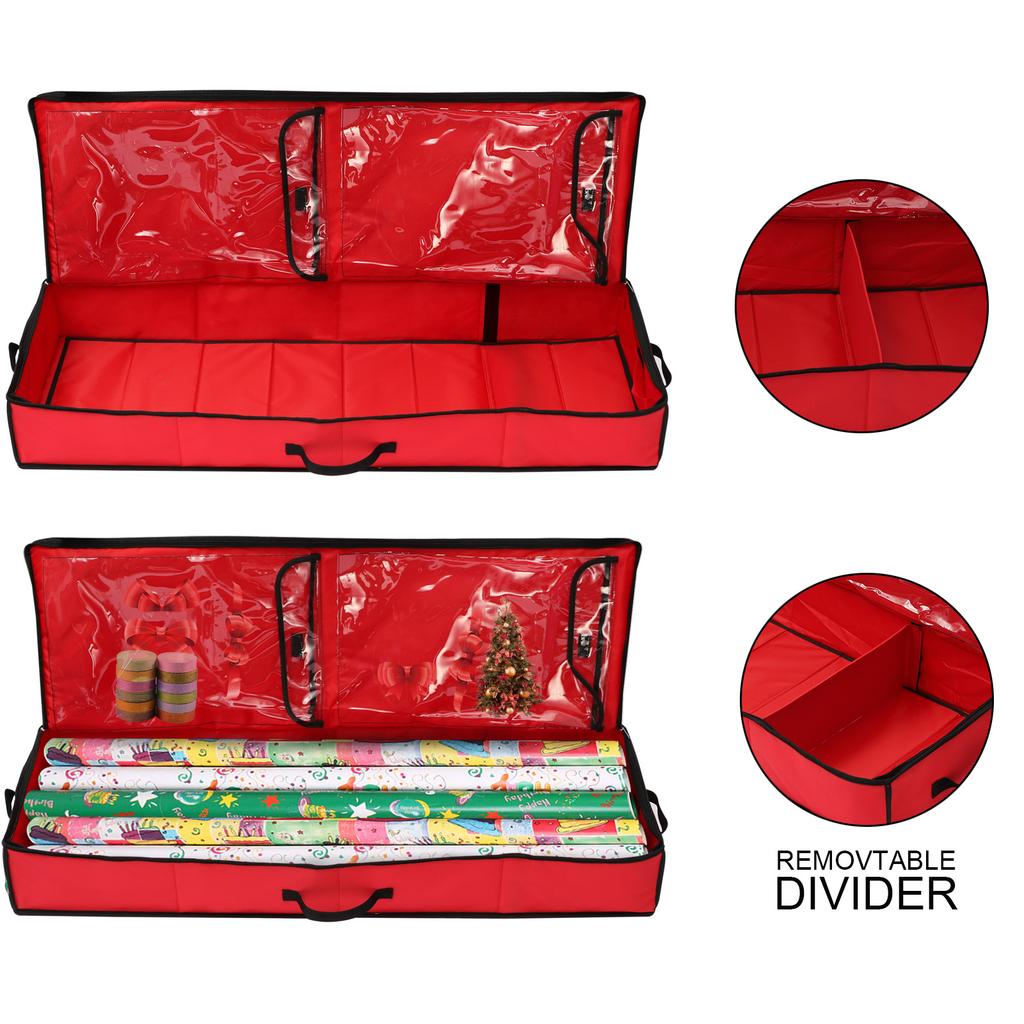 Wrapping Paper Storage Bag 600D Oxford Fabric Wrapping Paper Underbed Storage Container for Ribbon Bow