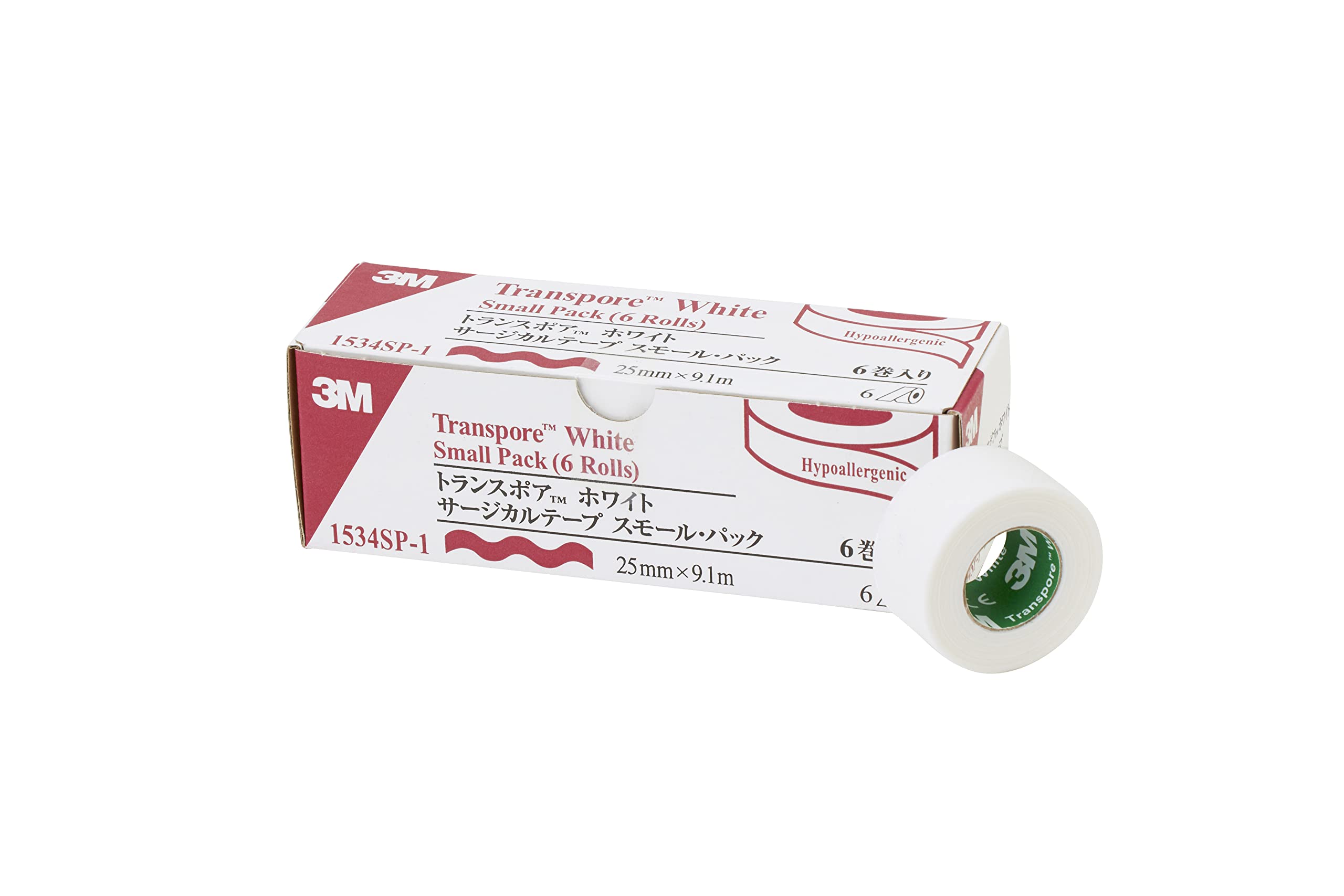 

3M Transpore Surgical 25mm wide x 6 Tape, White, 9.1m, rolls, 1534SP-1 белый