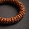 Gold Ingot Monkey Walnut Bodhi Bead Bracelet - High Polish Buddhist Gift for Men and Women