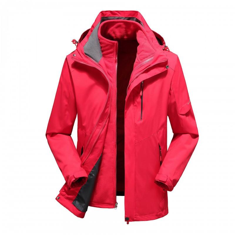 Men Women 3-in-1 Waterproof Windproof Winter Hiking Jacket With Removable Fleece Liner Outdoor Sport Coat
