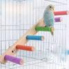 Bird Climbing Ladder Parrot Climbing Perch Stand Toys 4/6/8 Step Wooden Exercise Rack Bird Cage Accessories
