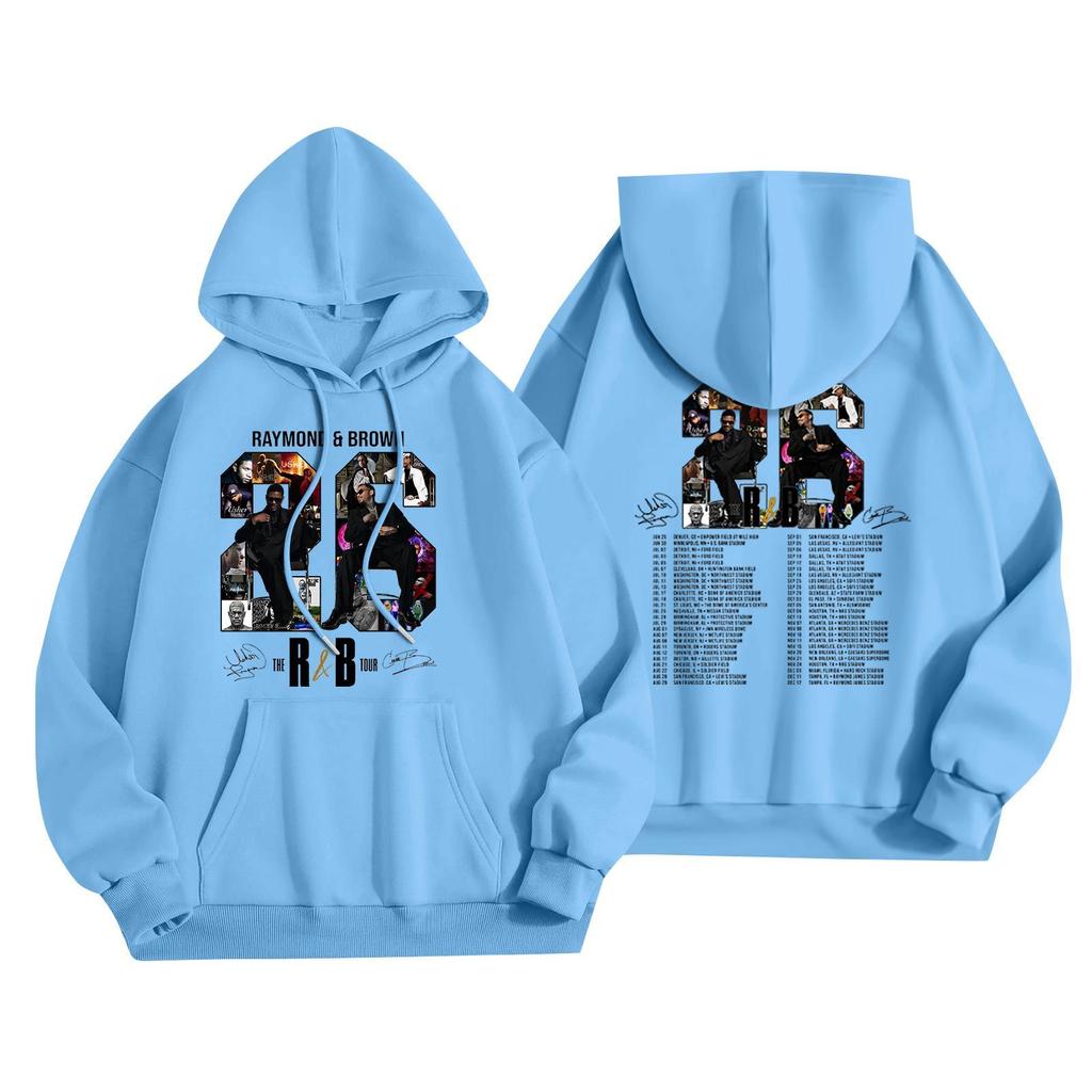 Unisex Casual Hooded Pullover Sweatshirt Long Sleeve Loose Fit Letter Print