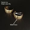 European & American Punk Style C-Shaped Metal Hoop Earrings - Bold, Electroplated, Light Luxury Design.