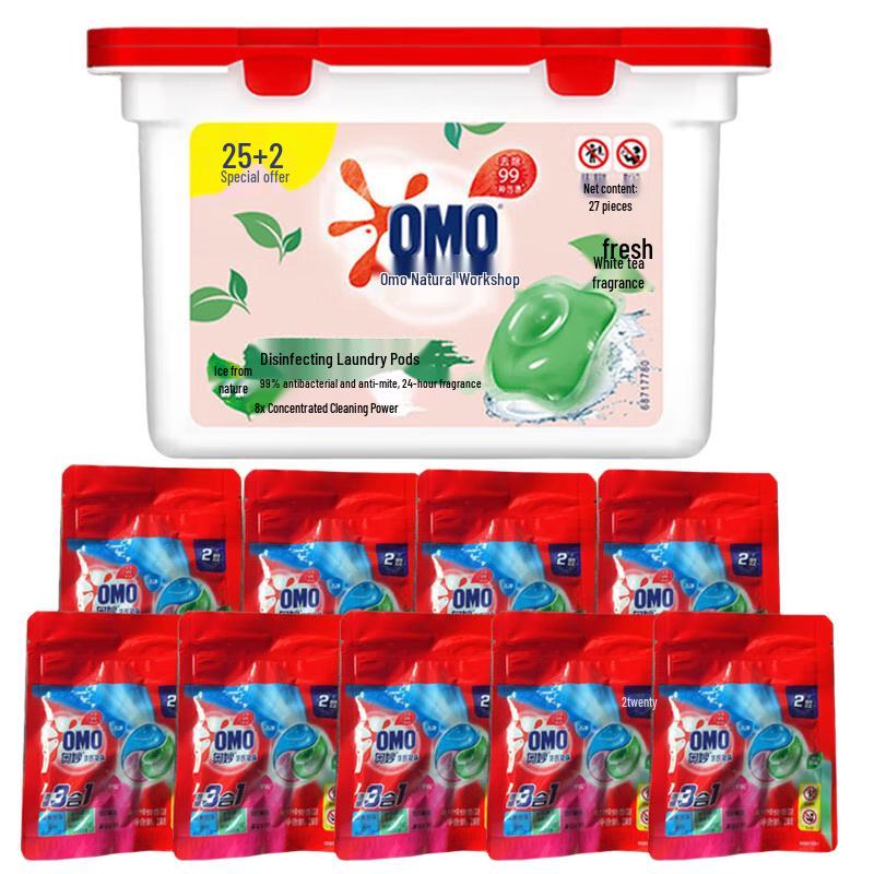 OMO Natural Workshop White Tea Antibacterial Laundry Pods (216G + 18 Pods)