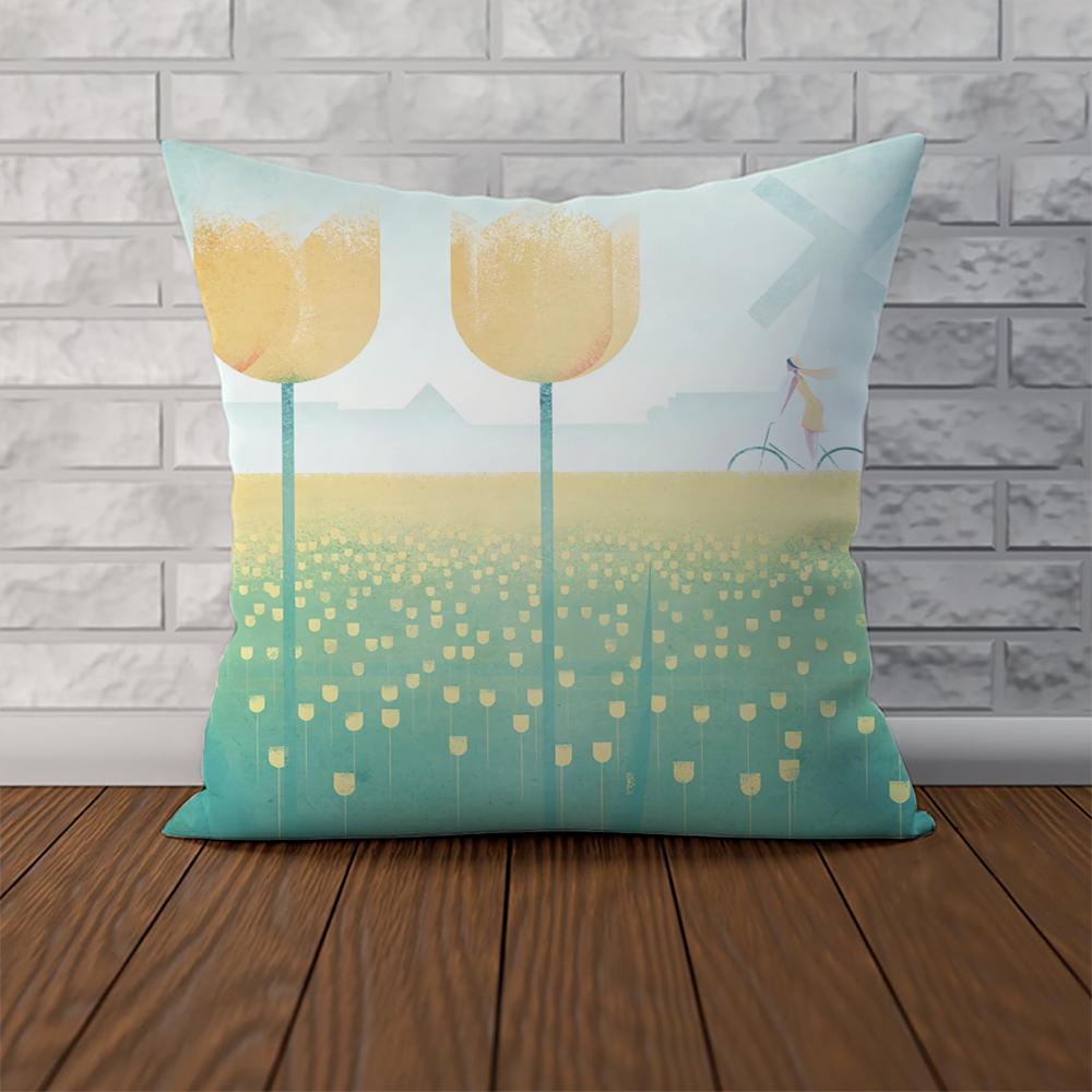 H-Henry Art Pillow Case For Car Sofa Decorative Home Double-sided Print Plush Square Throw Pillow Cushion Cover