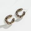 Vintage Leopard Gold Plated Earring Hoops for Women Exaggerated Chunky Geometric Circle Huggies Earrings Statement Jewelry Gifts