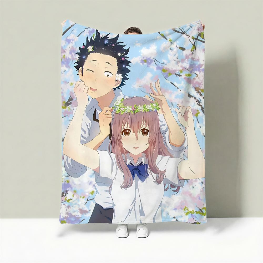 Anime A-A Silent Voice Throw Lightweight 240g Flannel Blanket Soft Skin-friendly for Summer Cooling 75X95CM