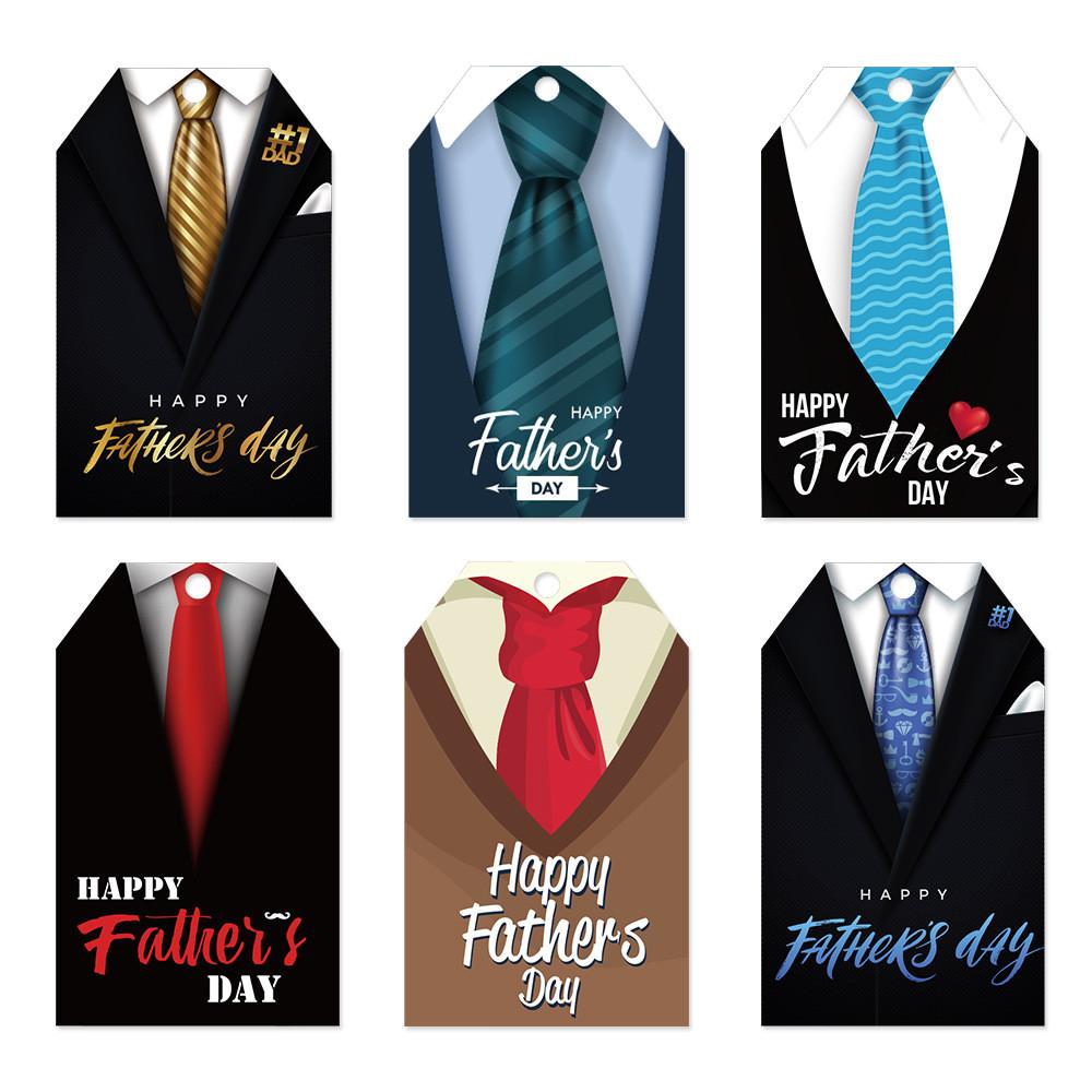 Theme Father Day Bow Tie Pattern Paper Label Hanging Tag Pendant Decorative