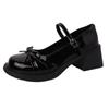 Fashion thick-soled heightening sweet bow shallow mouth versatile loafers summer 2025 new Mary Jane single shoes