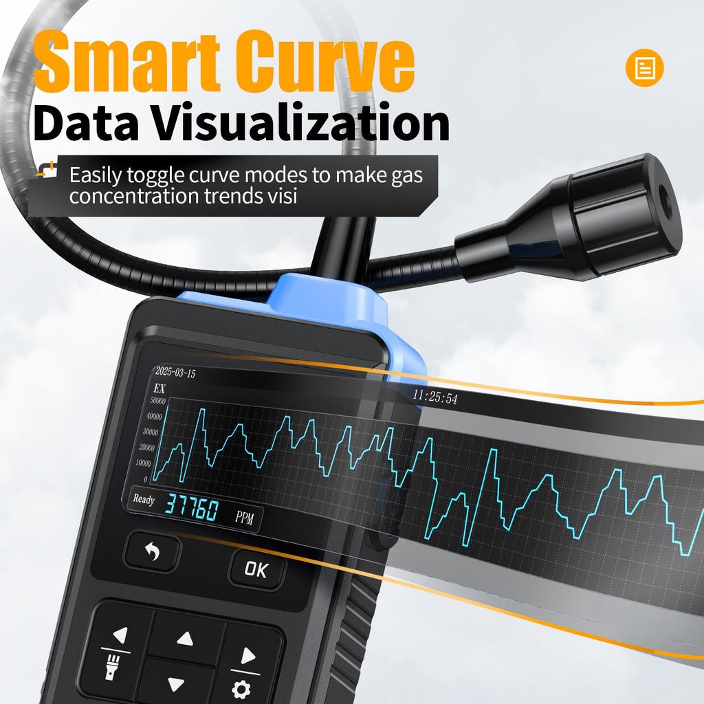FNIRSI GD-02 Brenngasdetektor Erdgasleckdetektor Pipelinegasleckalarm Erkennung