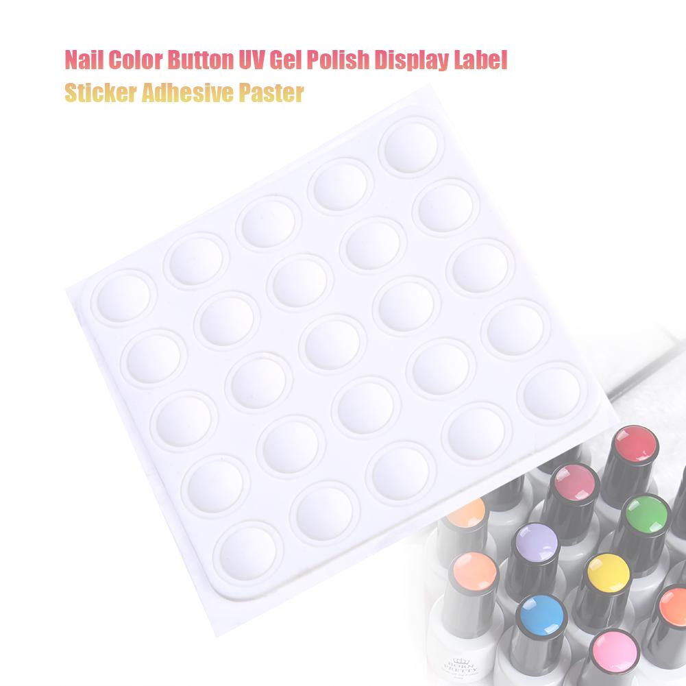 

1 x 25Pcs Nail Color Button UV Gel Polish Display Label Sticker Adhesive Paster