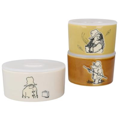 Yamaka Shoten Paddington Förvaringsbehållare Range Pack Diameter 13cm x 1 Liten Diameter x 3 Typer Porslinset Mikrovågsugn Diskmaskinssäker