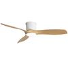 52-Inch Flat Ceiling Fan with Remote Control, 3 ABS Blades, Reversible DC Motor, Super Quiet Operation, and Dimmable LED Lighting.