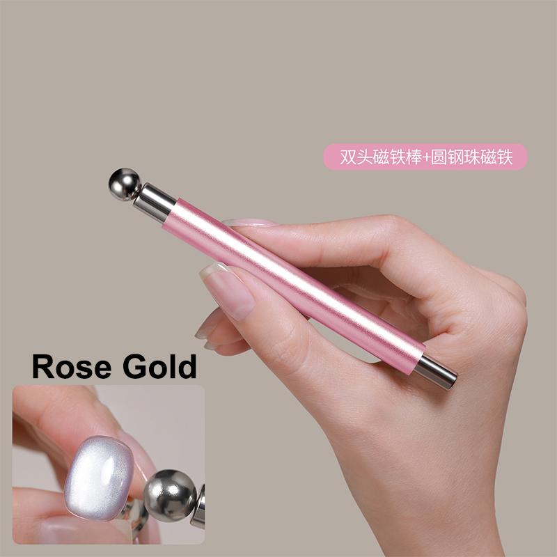 

Магнитная палочка для нейл-арта, магнитный шарик «кошачий глаз», алюминиевая ручка, цилиндрические магнитные инструменты для УФ-геля, инструменты для дизайна ногтей с двумя концами розового золота