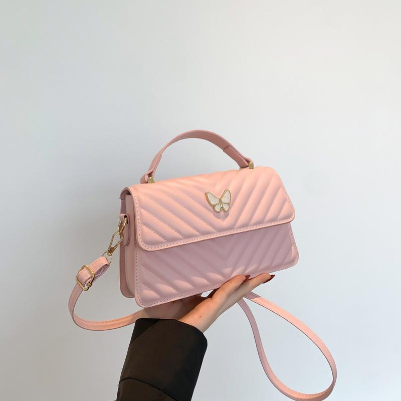 

Stylish Minimalist Butterfly Handbag For Women Perfect For Casual Commuting In Black White Khaki Green And Pink рожевий