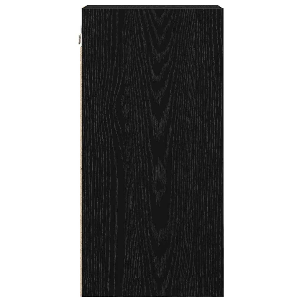Wall Mounted Cabinet with Shelf Black Oak Effect 20 x 29.5 x 60 cm