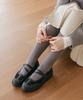 Gisse Genuine Leather Mod Suede Mary Jane Flats Gis-46281