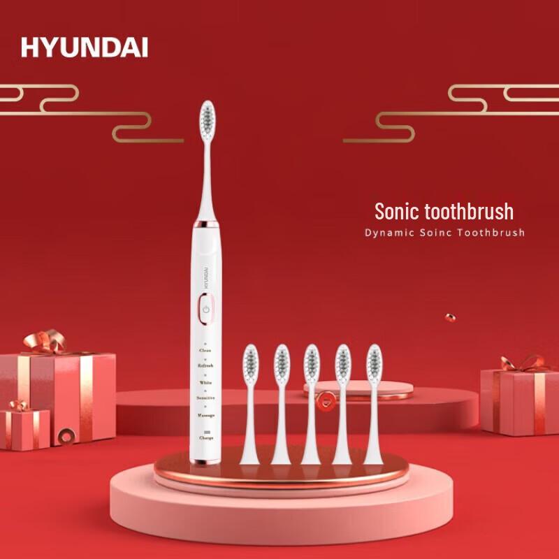 HYUNDAI X700 Sonic Electric Toothbrush with 6 Brush Heads CN Plug (adapter Included)