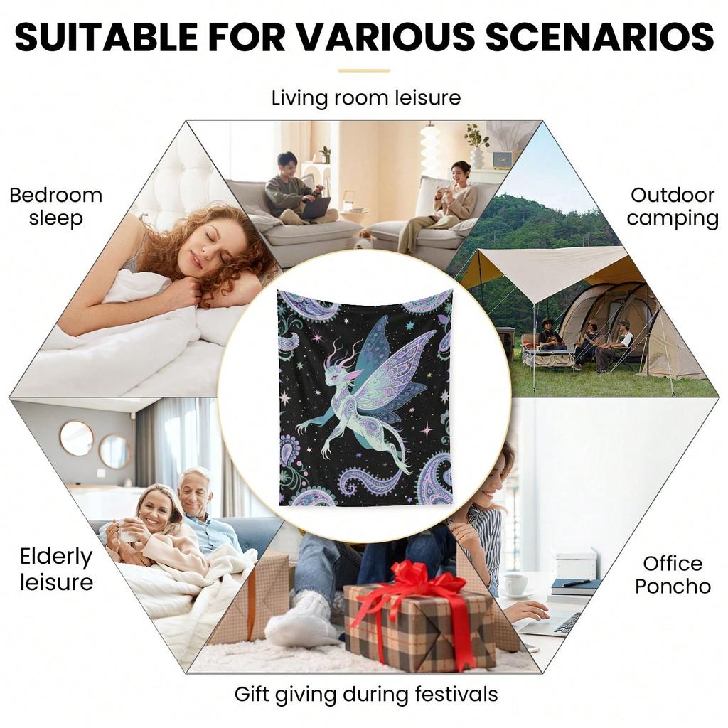 Animal and Paisley Pattern Flannel printed blanket suitable for all seasons suitable for living room office sofa and travel