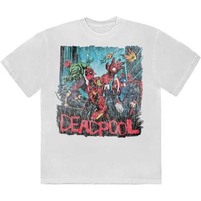 Marvel Comics Unisex-T-Shirt für Erwachsene mit Heldenszene von Deadpool
