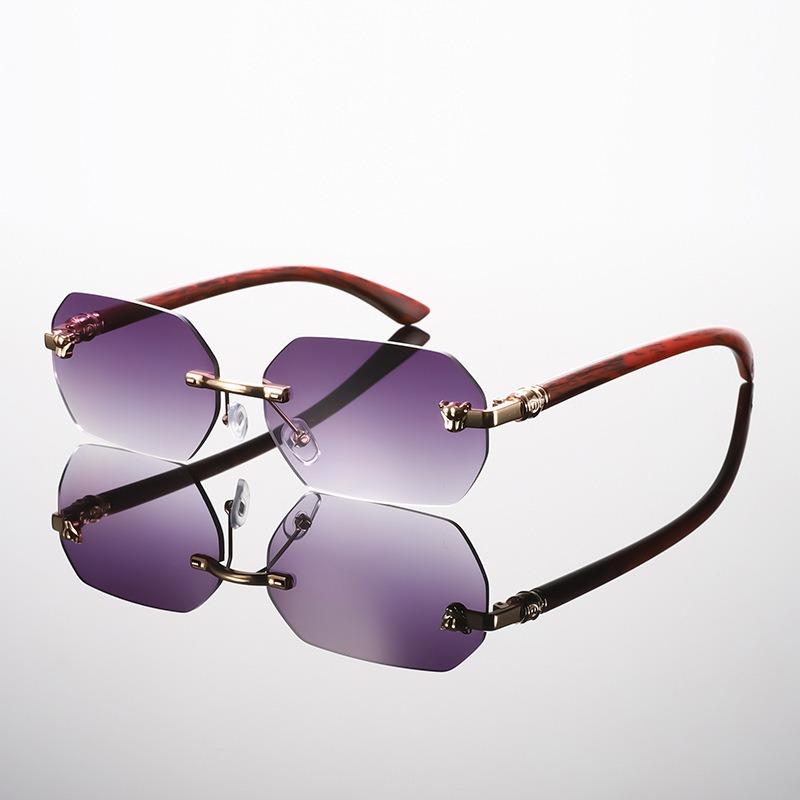 New Fashion Oval Frameless Cut Edge Sunglasses Women'S Summer Uv Resistant Photography Eyewear Men Uv400 Eyeglasses