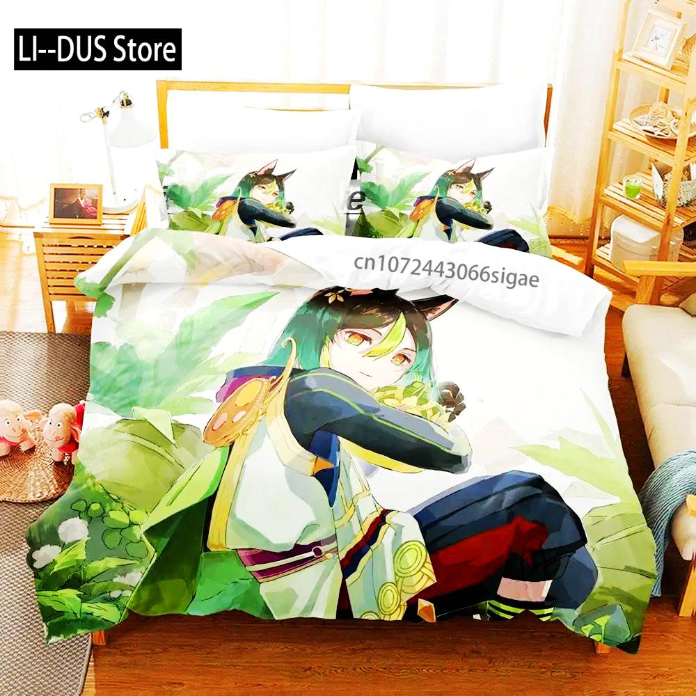 Capa de Edredom Kawaii Genshin Impact Tighnari Para Quarto de Meninos Tamanho Solteiro Twin Full Queen King 2025 Capa de Colcha Fronha