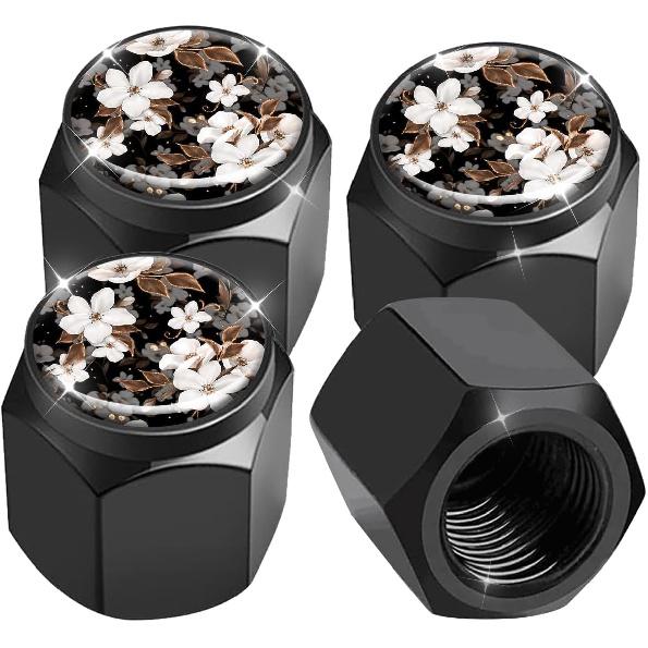 Tire Valve Stem Caps 4 Pack, Car Wheel Stem Caps,Aluminum Air Valve Covers Universal Fit for Cars, SUVs,Trucks, Bikes, and Motorcycles(Vintage n