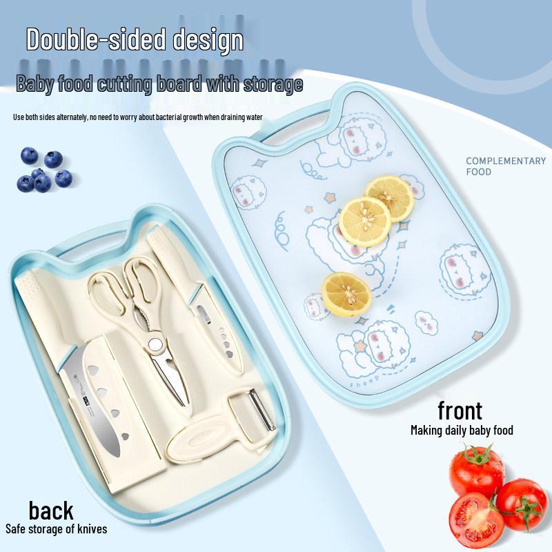 2-in-1 German Kitchen Knife & Cutting Board Set for Baby Food
