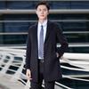 KASEYE Navy Business Wool Blend Overcoat