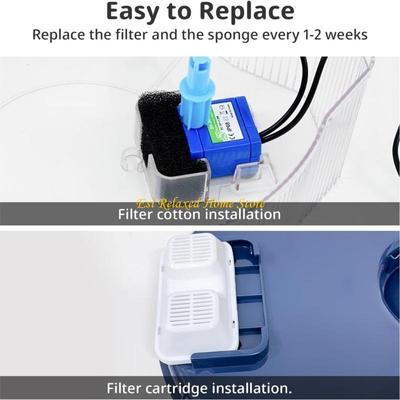 B46E Replacement Filters and Sponges for Automatic Pet Water Fountain Water Dispenser
