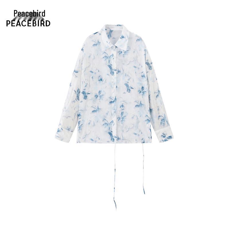 PEACEBIRD Women s Printed Commuter Shirt A1CAE2872 M