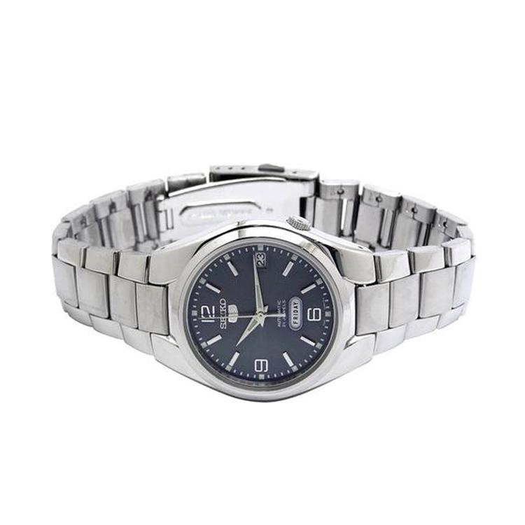 Seiko 30m Water Resistant Automatic Mechanical Movement Stainless Steel Strap Watch Unisex Gray Dial SNK621K1