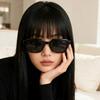 European and American personality trend box pin sunglasses women's high-end sense plain makeup versatile anti-ultraviolet polarized sunglasses