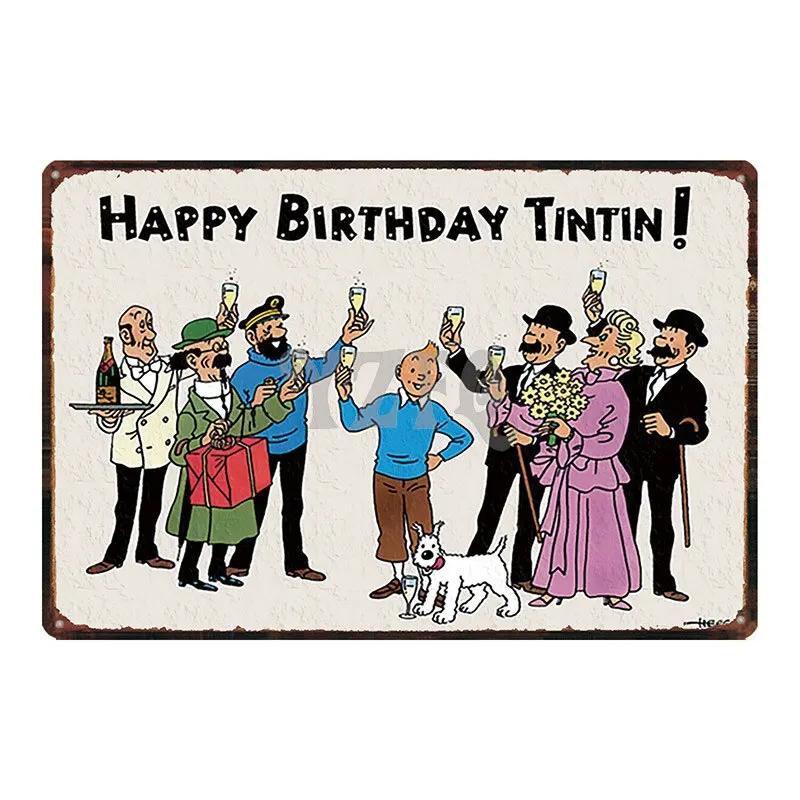 Vintage Cartoon Movie Tin Sign Metal Wall Art for Kids Room  Bar Decor  xCM Iron Painting DU